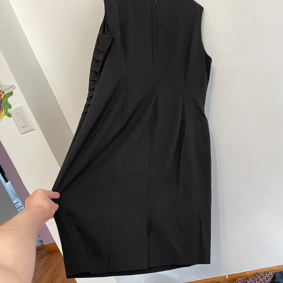 CALVIN KLEIN Plus Size Starburst Sheath Dress Sunburst Solid Black Pleated Work - Picture 10 of 16